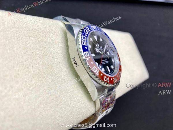 Clean Factory Super Clone Rolex Gmt Master ii Pepsi 3186 Movement Black Dial Watch Clean Factory Super Clone Rolex Gmt Master ii Pepsi 3186 Movement Black Dial Watch