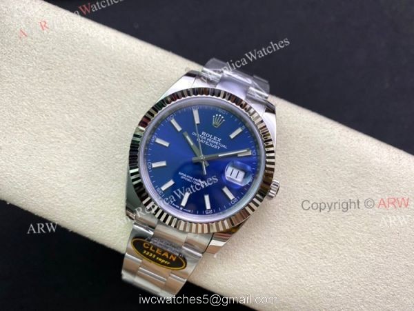 Replica Clean Factory Rolex Datejust Blue Dial 41mm Fluted Bezel Oyster Watch Replica Clean Factory Rolex Datejust Blue Dial 41mm Fluted Bezel Oyster Watch