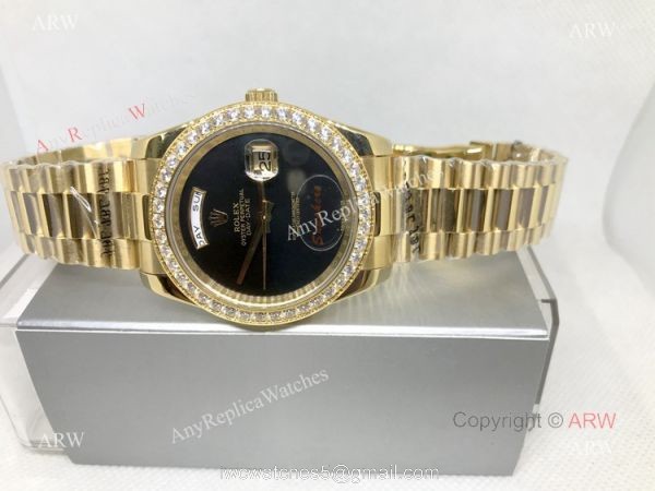 Clone Rolex Day-Date 41 Gold Presidential Black Onyx Dial Watch Clone Rolex Day-Date 41 Gold Presidential Black Onyx Dial Watch