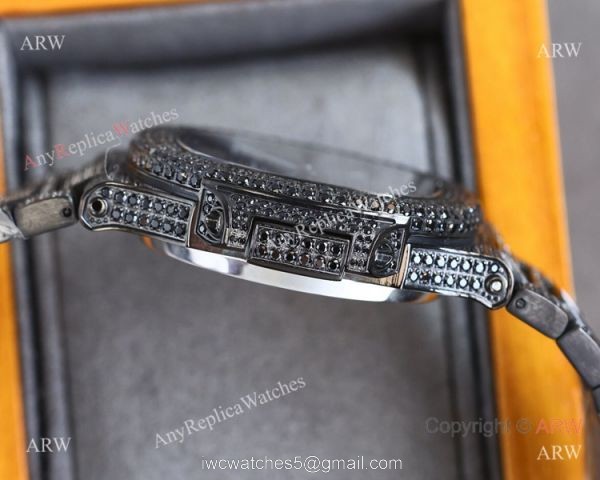 Swiss Grade One Patek Philippe Nautilus Iced Out 9015 Watch Solid Black Swiss Grade One Patek Philippe Nautilus Iced Out 9015 Watch Solid Black