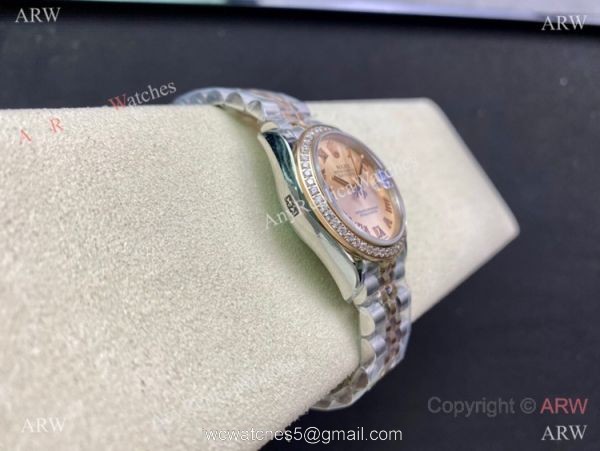 Swiss Clone Rolex Datejust WF 31mm Midsize Watch Two Tone Rose Gold Salmon Dial Swiss Clone Rolex Datejust WF 31mm Midsize Watch Two Tone Rose Gold Salmon Dial