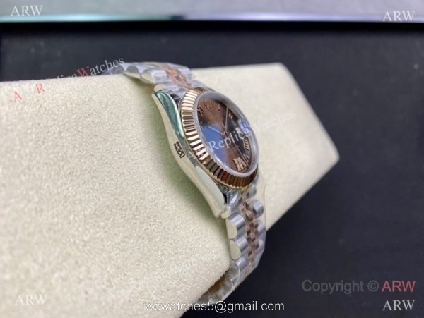 Swiss Clone Rolex Datejust 31mm WF Watch 2-Tone Rose Gold Jubilee Chocolate Dial Swiss Clone Rolex Datejust 31mm WF Watch 2-Tone Rose Gold Jubilee Chocolate Dial
