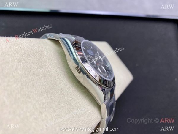 Swiss Copy Rolex Daytona A7750 Chronograph Watch 904L Silver Steel Black Dial Swiss Copy Rolex Daytona A7750 Chronograph Watch 904L Silver Steel Black Dial