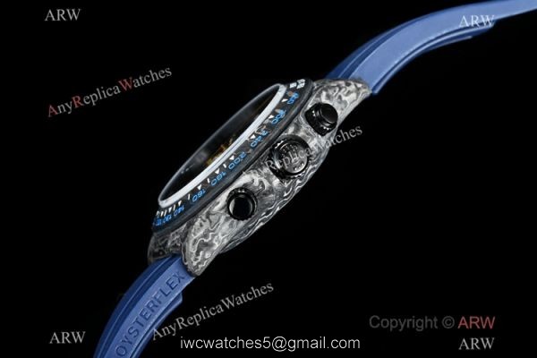 New! TW Factory Rolex Daytona Carbon Motley 7750 Chrongraph Watch Blue Oysterflex Strap New! TW Factory Rolex Daytona Carbon Motley 7750 Chrongraph Watch Blue Oysterflex Strap