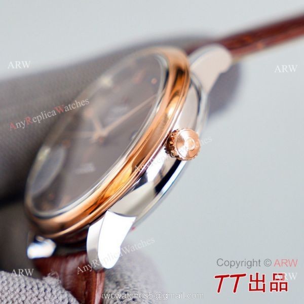 Swiss Quality Copy Omega De Ville Co-Axial Watch 8215 Movement Chocolate Dial Leather Strap Swiss Quality Copy Omega De Ville Co-Axial Watch 8215 Movement Chocolate Dial Leather Strap