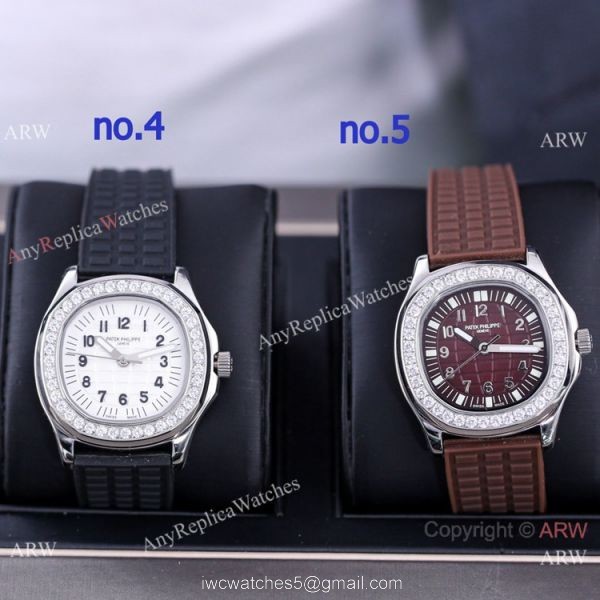 Best Replica Patek Philippe Aquanaut Lady Watches Diamond Bezel Silver Case Best Replica Patek Philippe Aquanaut Lady Watches Diamond Bezel Silver Case
