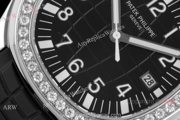 Swiss Quality Replica Patek Philippe Aquanaut 8215 Watch SS Black Dial Diamond Bezel Swiss Quality Replica Patek Philippe Aquanaut 8215 Watch SS Black Dial Diamond Bezel
