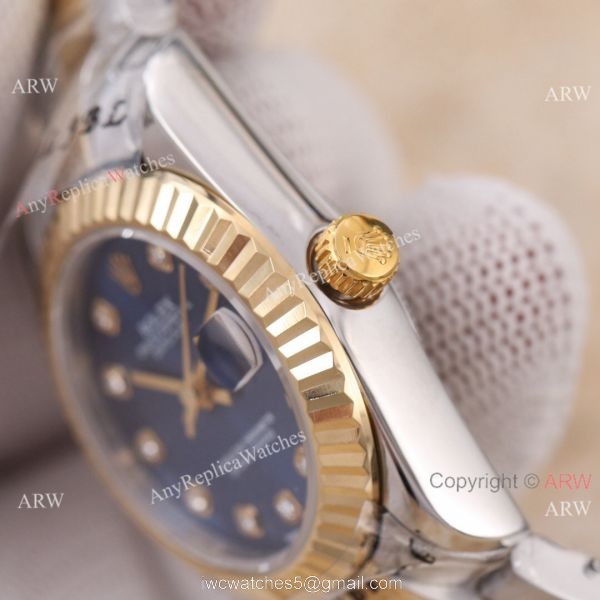 New Replica Rolex Diamond Datejust 2-Tone Blue Face Watch 31mm Ladies New Replica Rolex Diamond Datejust 2-Tone Blue Face Watch 31mm Ladies