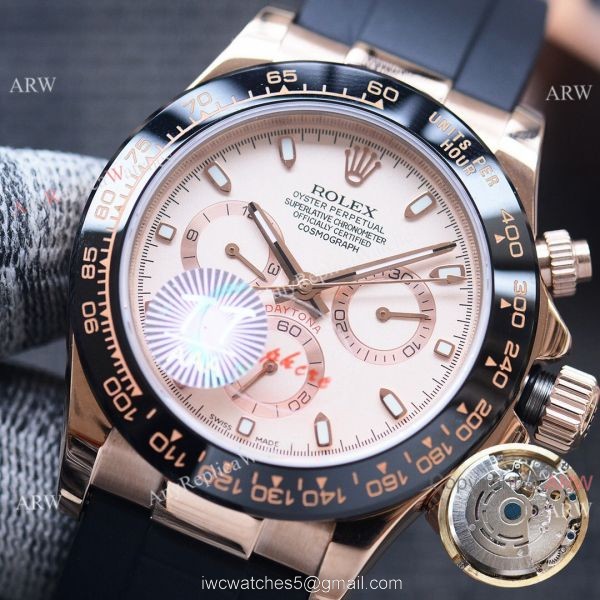 Replica Rolex Daytona Rose Gold Case Ceramic bezel Man 40MM Watch Replica Rolex Daytona Rose Gold Case Ceramic bezel Man 40MM Watch
