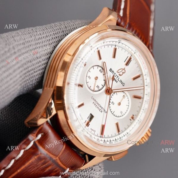 Copy Breitling Premier B01 Rose Gold Case Brown Leather Strap 42MM Men Watch Copy Breitling Premier B01 Rose Gold Case Brown Leather Strap 42MM Men Watch