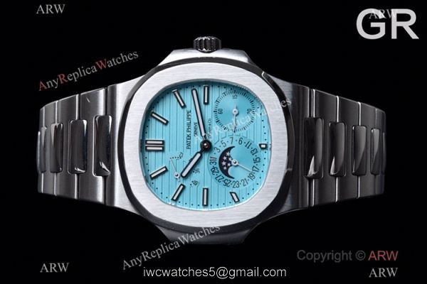 GR Factory Super Clone Patek Philippe Nautilus Moonphase 5712 Watch New Baby Blue Dial GR Factory Super Clone Patek Philippe Nautilus Moonphase 5712 Watch New Baby Blue Dial
