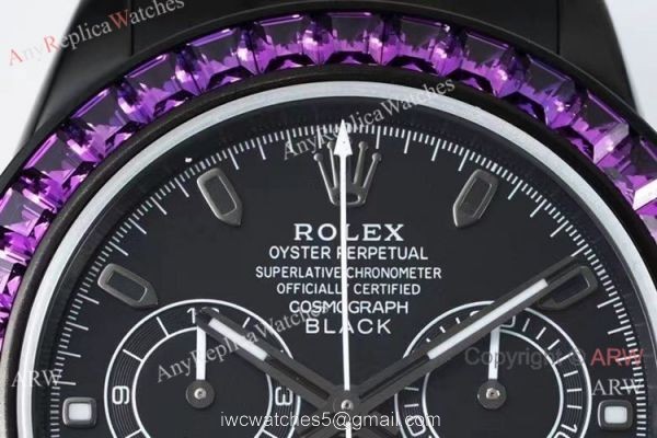 NEW! Noob Factory 4130 Rolex Daytona Blaken &8216;Black Venom 40 Watch Pink Diamond DLC Case NEW! Noob Factory 4130 Rolex Daytona Blaken &8216;Black Venom 40 Watch Pink Diamond DLC Case