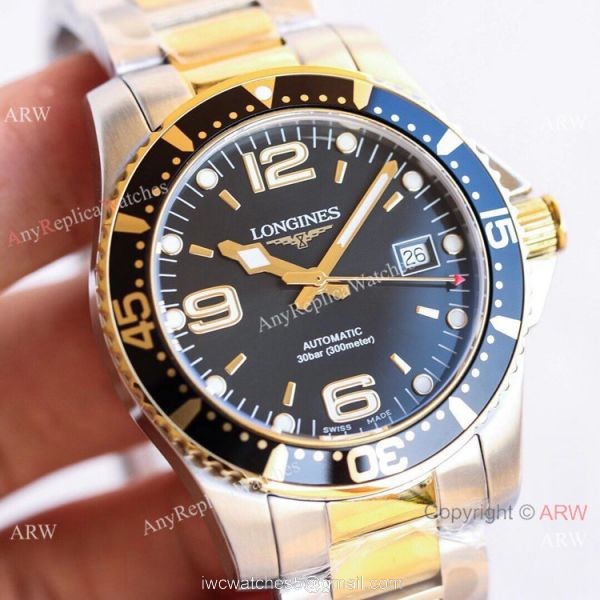 Swiss Replica Longines Hydro conquest TWF 2-Tone Black Dial Watch Swiss Replica Longines Hydro conquest TWF 2-Tone Black Dial Watch