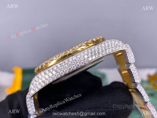 Iced Out Two Tone Rolex Datejust II Replica Watch 2836 Movement Roman Markers 41mm Iced Out Two Tone Rolex Datejust II Replica Watch 2836 Movement Roman Markers 41mm