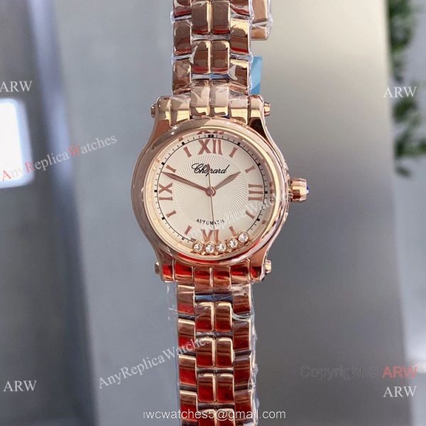 Copy Chopard Happy Sport 30mm Lady Watch Rose Gold White Dial Copy Chopard Happy Sport 30mm Lady Watch Rose Gold White Dial