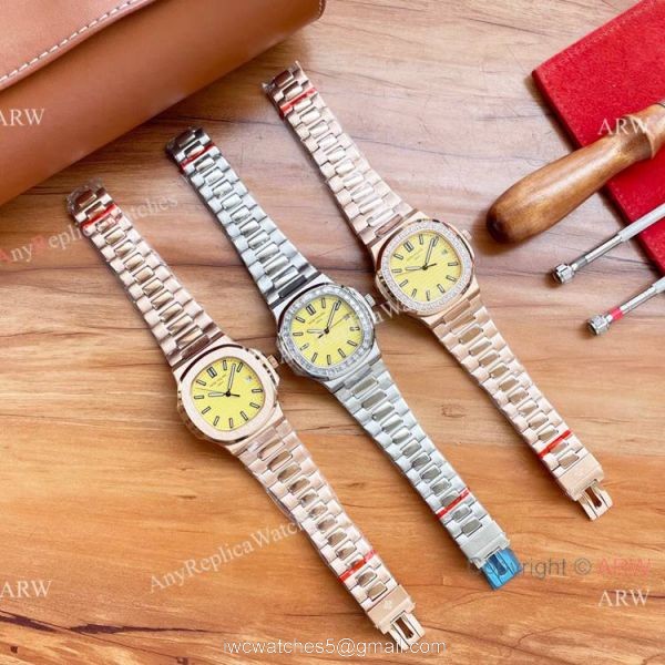 New Patek Philippe Nautilus Lemon Dial Diamond bezel Watches Automatic New Patek Philippe Nautilus Lemon Dial Diamond bezel Watches Automatic