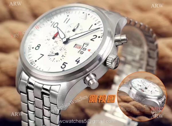 Replica Iwc Pilot Spitfire Chronograph Stainless Steel White Dial Watch For Sale Replica Iwc Pilot Spitfire Chronograph Stainless Steel White Dial Watch For Sale