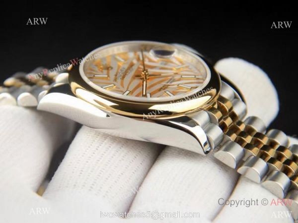 2021 New Rolex Datejust Gold Palm dial Domed bezel Gold Jubilee Watch 2021 New Rolex Datejust Gold Palm dial Domed bezel Gold Jubilee Watch