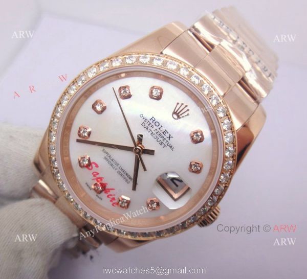 Rose Gold Diamond Bezel Rolex Replica Datejust Watch 36mm Rose Gold Diamond Bezel Rolex Replica Datejust Watch 36mm