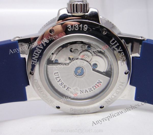 Ulysse Nardin Marine Blue Seal SS Blue Rubber Replica Watch Ulysse Nardin Marine Blue Seal SS Blue Rubber Replica Watch