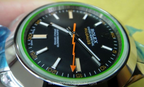 Replica Rolex Milgauss Watch SS w/ Green Crystal Men Watch 40MM Replica Rolex Milgauss Watch SS w/ Green Crystal Men Watch 40MM