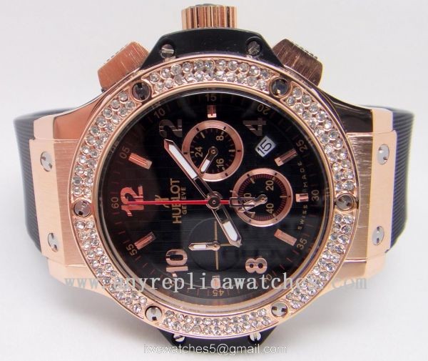 Hublot Big Bang Rose Gold Case w/ Diamond Bezel Hublot Geneve Hublot Big Bang Rose Gold Case w/ Diamond Bezel Hublot Geneve