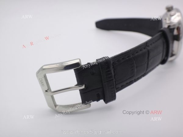 Clone IWC Tourbillon Men Watch IWC Portuguese Black Face Black Leather Strap Clone IWC Tourbillon Men Watch IWC Portuguese Black Face Black Leather Strap