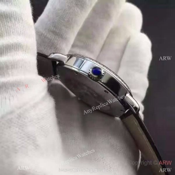 Copy Swiss Cartier Louis Moon Phase Watch SS Diamond Bezel Copy Swiss Cartier Louis Moon Phase Watch SS Diamond Bezel