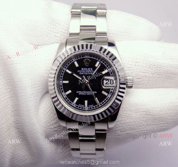 Copy Rolex Datejust President Watch Band With Black Face Midsize Watch 31mm Copy Rolex Datejust President Watch Band With Black Face Midsize Watch 31mm