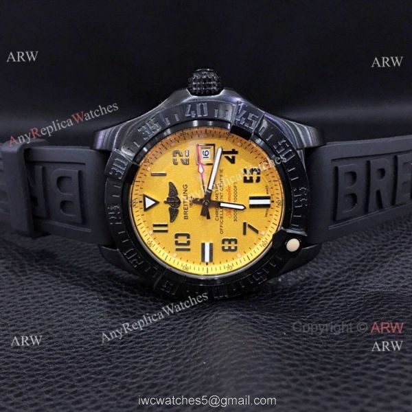 Super Clone Breitling Avenger II Seawolf Watch Yellow Dial with Arabic Markers Super Clone Breitling Avenger II Seawolf Watch Yellow Dial with Arabic Markers