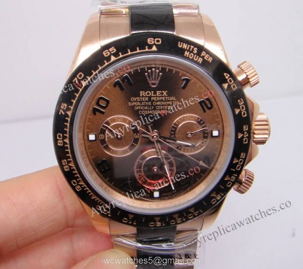 Rose Gold Rolex Daytona Chocolate Replica Watch Arabic Markers Rose Gold Rolex Daytona Chocolate Replica Watch Arabic Markers