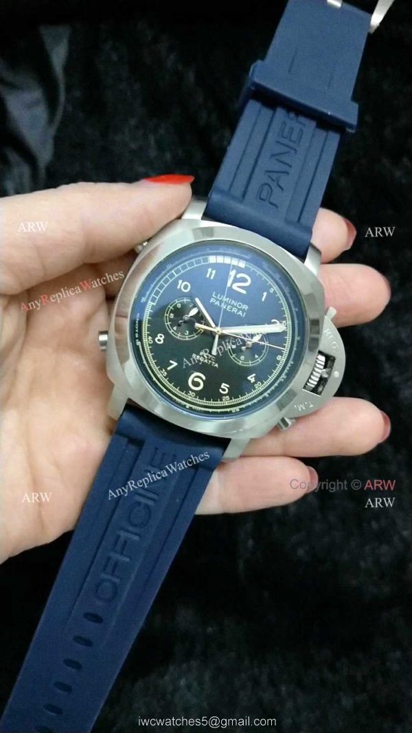 Panerai Luminor PCYC Chrono SS Blue Face Watch Replica Panerai Luminor PCYC Chrono SS Blue Face Watch Replica