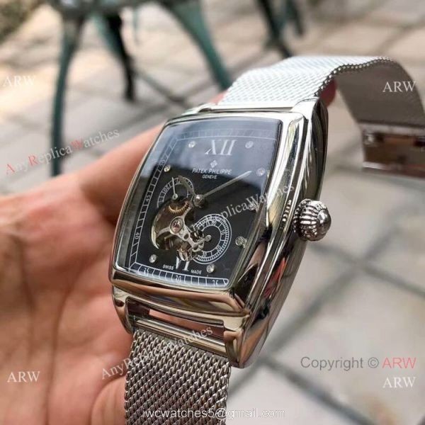 New Fake Patek Philippe Geneve Stainless Steel Black Dial Watch 40mm New Fake Patek Philippe Geneve Stainless Steel Black Dial Watch 40mm