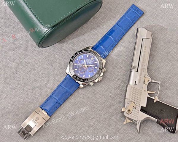 Rolex Daytona Blue Dial Replica Blue Leather Strap Watch Rolex Daytona Blue Dial Replica Blue Leather Strap Watch