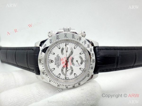Rolex Daytona Leather Strap White Face High Quality watch Rolex Daytona Leather Strap White Face High Quality watch