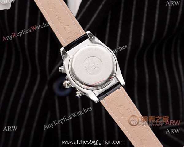 Fake Breitling Chronomat Watches White Dial Black Leather Strap Fake Breitling Chronomat Watches White Dial Black Leather Strap