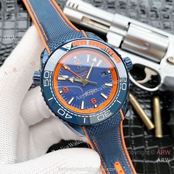 Faux Omega Seamaster Planet Ocean GMT Watches Blue Case Faux Omega Seamaster Planet Ocean GMT Watches Blue Case