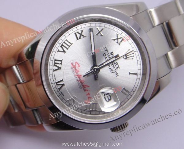 Rolex Datejust Stainless Steel Oyster Band Silver Roman Face Replica Watch Rolex Datejust Stainless Steel Oyster Band Silver Roman Face Replica Watch
