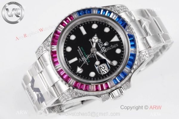 Swiss 1:1 Replica Rolex GMT-Master II SARU Diamond Watch VR Factory MAX Version Swiss 3186 Swiss 1:1 Replica Rolex GMT-Master II SARU Diamond Watch VR Factory MAX Version Swiss 3186