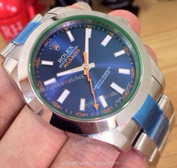 Replica Rolex Milgauss Stainless Steel Blue Face Watch 40mm Replica Rolex Milgauss Stainless Steel Blue Face Watch 40mm