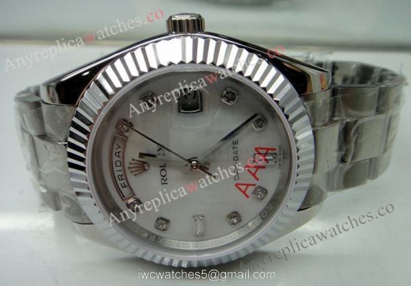 Replica Rolex Day Date II Watch 41mm SS White MOP Replica Rolex Day Date II Watch 41mm SS White MOP