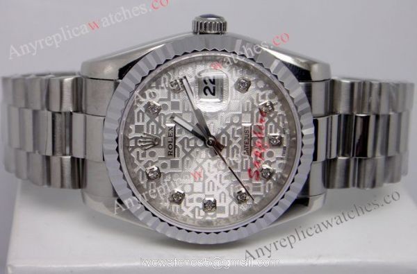 Replica Rolex Silver Micro Face Stainless Steel Watch for Men Replica Rolex Silver Micro Face Stainless Steel Watch for Men