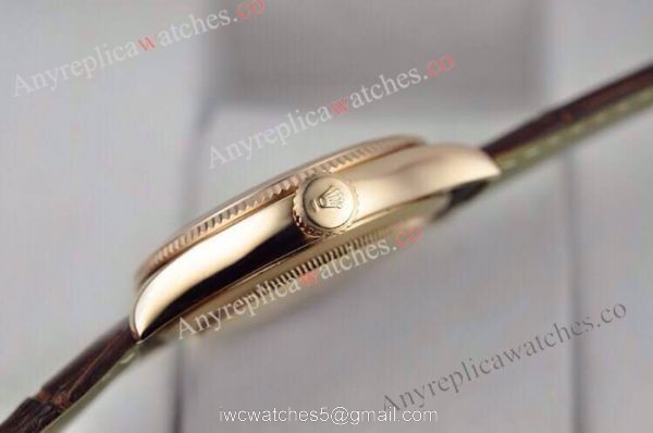 NEW Style Copy Rolex Datejust Watch Brown Leather Band 39mm NEW Style Copy Rolex Datejust Watch Brown Leather Band 39mm