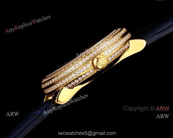 Swiss Patek Philippe Complications 4968R Watch Blue Mother of Pearl Gold Case Swiss Patek Philippe Complications 4968R Watch Blue Mother of Pearl Gold Case