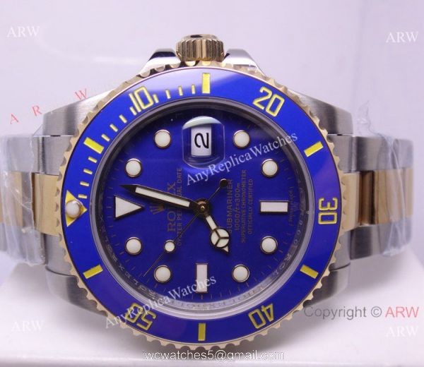 NEW UPGRADED Replica Rolex Submariner 2-Tone Blue Dial Blue Ceramic Bezel watch NEW UPGRADED Replica Rolex Submariner 2-Tone Blue Dial Blue Ceramic Bezel watch