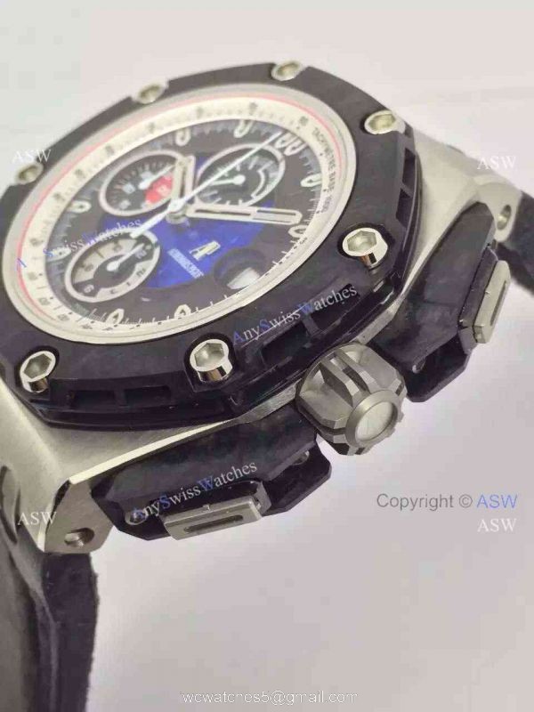 High Quality Copy Audemars Piguet Grand Prix Blue Face Black Rubber Swiss Mens Watch High Quality Copy Audemars Piguet Grand Prix Blue Face Black Rubber Swiss Mens Watch