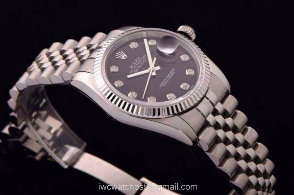 ROLEX DATEJUST SWISS ETA3135 WATCH BLACK DIAL DIAMOND MARKER ROLEX DATEJUST SWISS ETA3135 WATCH BLACK DIAL DIAMOND MARKER