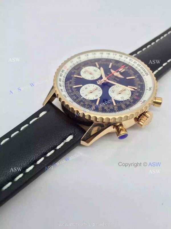 Swiss Replica Breitling 1884 Chronometre Navitimer Watch Rose Gold Case Black Dial Swiss Replica Breitling 1884 Chronometre Navitimer Watch Rose Gold Case Black Dial