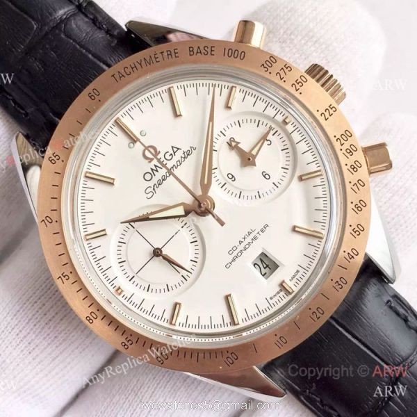 (OM)Copy Swiss Omega Speedmaster 9301 Gold Case Leather Strap Watch (OM)Copy Swiss Omega Speedmaster 9301 Gold Case Leather Strap Watch