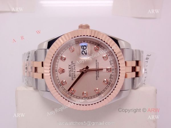 Copy Rolex Datejust 41mm 2-Tone Rose Gold Diamond Men Watch 41mm Copy Rolex Datejust 41mm 2-Tone Rose Gold Diamond Men Watch 41mm